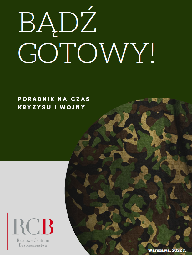 plakat dotyczący poradnika na czas kryzysu i wojny